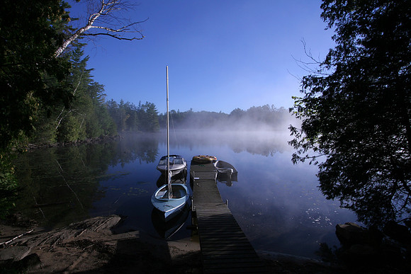 Our boat dock early in morning.