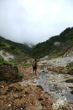 You can see Boiling Lake steam in the distance.