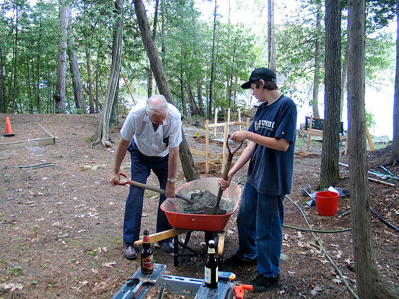 Construction team - Dad and Ewan.