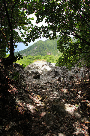 Small area of hot vents