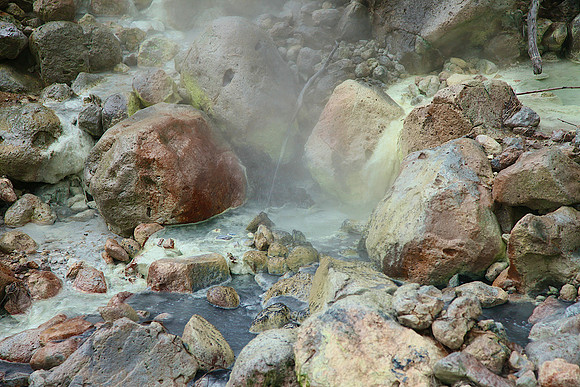 The little streams were hot, very hot, and cool.