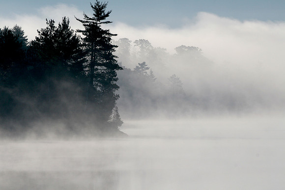 Morning mist, looking southeast.