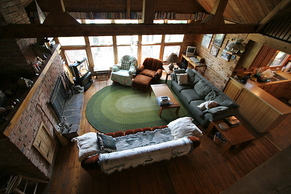 Looking down from the loft...
