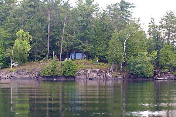 Looking north at cottage.